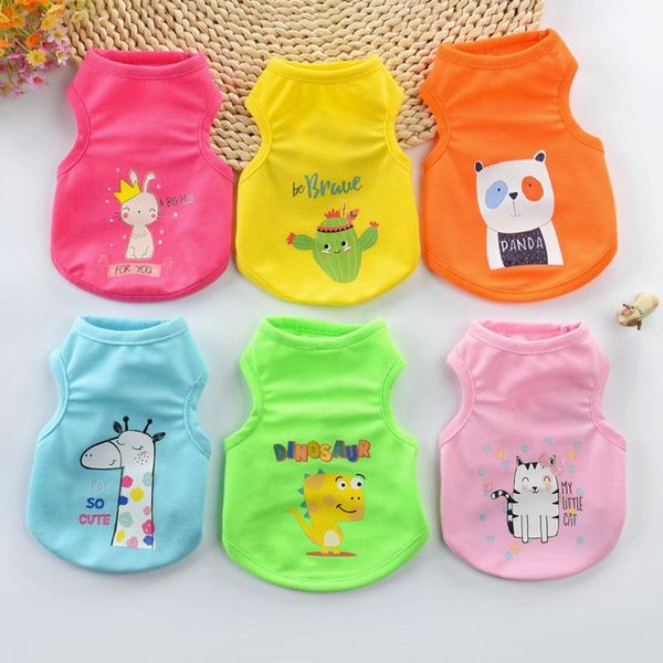 

dog apparel cute cartoon animal pattern pet clothes summer puppy shirts t shirt cat vests breathable vest clothing for small pets