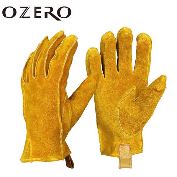 

ozero motorcycle cowhide mens women cycling anti-slip full finger mountain bicycle guantes moto gloves
