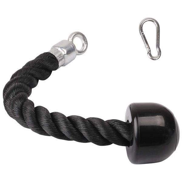 

accessories heavy duty tricep pull down single rope with snap hook, fitness attachment cable machine pulldown for home gym