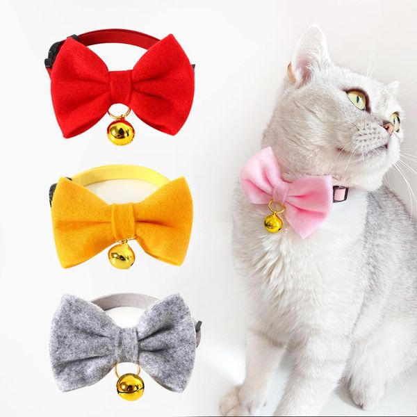 

cat collars & leads pet handmade bell collar adjustable dog bow tie accessories collares para perro for chihuahua pitbull puppy lead