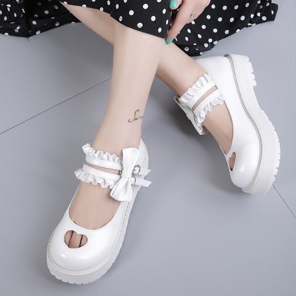 

oco out sweet bow kawaii female girls tea beautiful japanese party anime lolita women's shoes double buckle platform 5gkc, Black