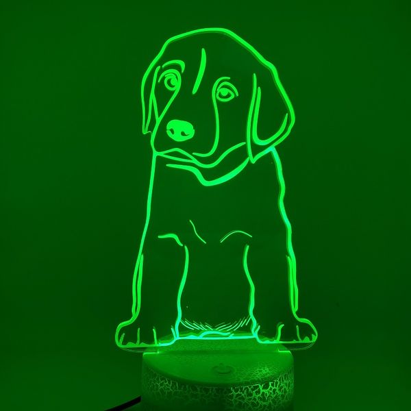 

golden retriever optical illusion 3d table lamp creative pet dog home night light with illusion color changing