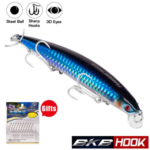 

10pcs hard minnow fishing lures 12.5cm-13.5g sinking baits long casting wobblers artificial swimbaits 6# bkb hooks tackle isca