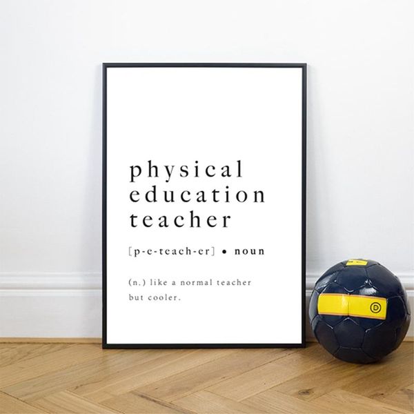 

paintings physical education teacher definition black white canvas poster wall art print painting decorative picture pe sport gif