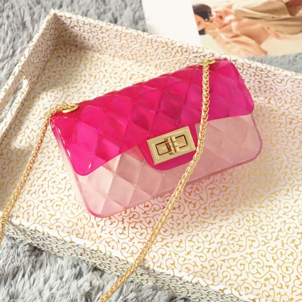 

fashion 2021 spring new gradient transparent jelly fashion women's shoulder bag