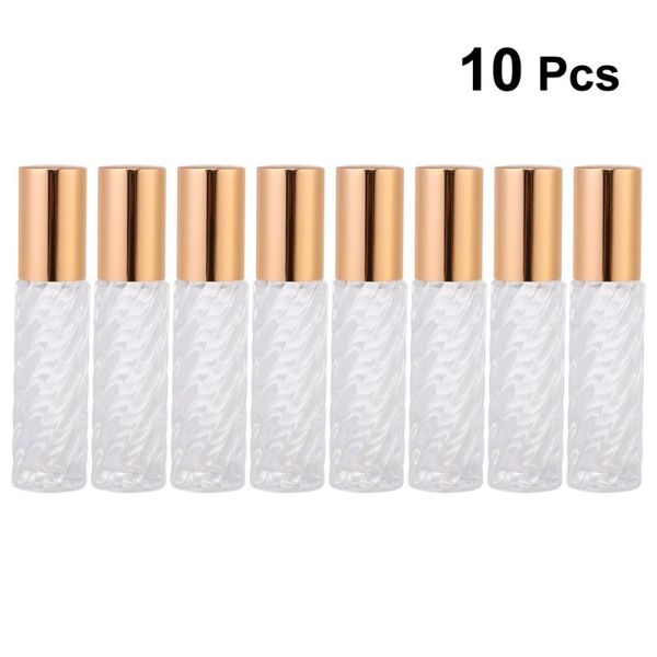 

storage bottles & jars 10pcs glass perfume bottle essential oil roller makeup sub containers for home travel rhombus grain