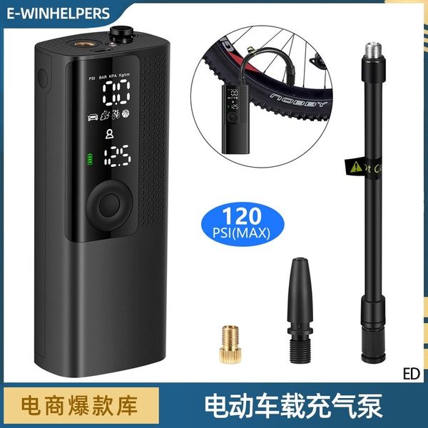 

portable electric vehicle charging hand held digital display bicycle wireless air tire pump12