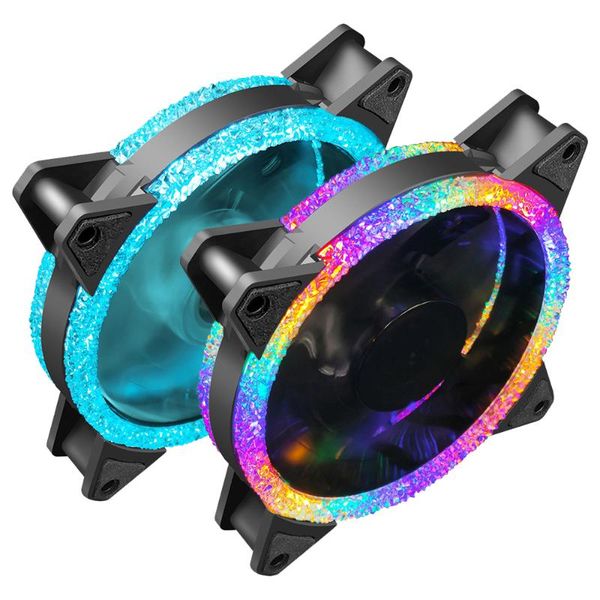 

fans & coolings quiet computer 120mm pc case led fan 12cm mute 12v 4pin heatsink cooling cooler silent rgb double halo rainbow