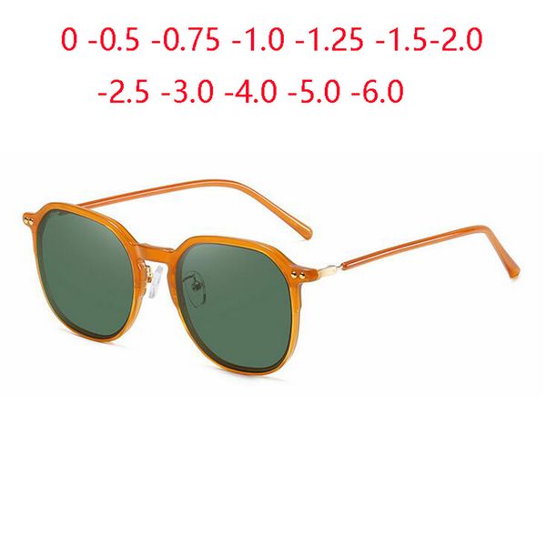 

fashion rivets square minus lens prescription sunglasses men polarized women myopia goggle diopter 0 -0.5 -0.75 -1.0 to -6.0, Silver