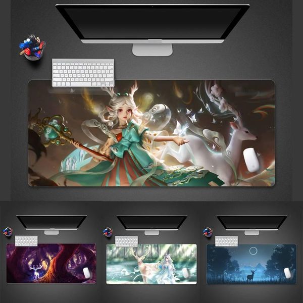 

mouse pads & wrist rests woods fawn elf cute anime rubber pc computer gaming mousepad desk gamer office large mat pad x xl non-slip lapc