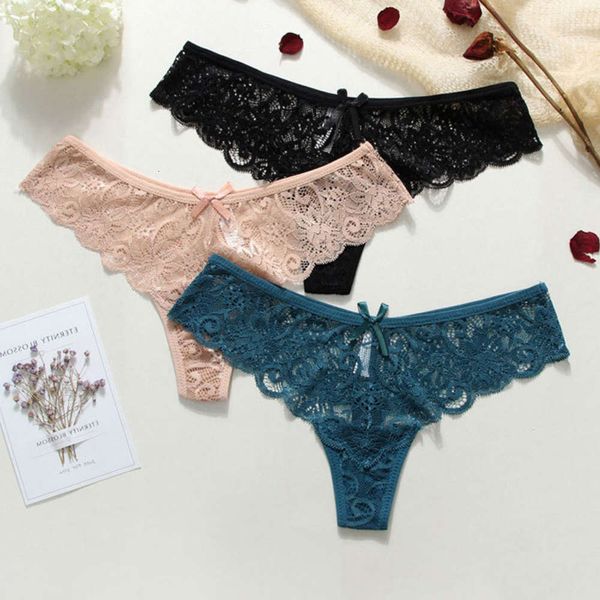 

2021lace thong t-pants low waist traceless transparent women's underwear, Black;pink