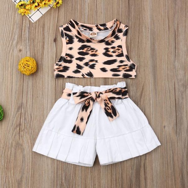 

clothing sets baby & children's 1-4years summer toddler girls clothes leopard tank vest+short pants outfits, White