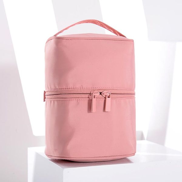 

cosmetic bags & cases 1 pc solid bag women travel cylinder toiletry storage girls makeup shower beauty pouch handbags case waterproof