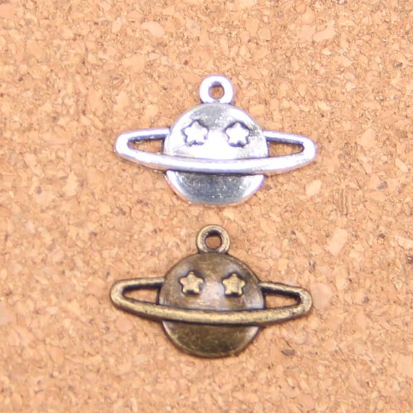 133 шт. Старинная серебристая бронза с покрытием Saturn Planet Spark Star Charms Подвеска DIY Ожерелье Браслет Браслет Находки 13 * 17 мм