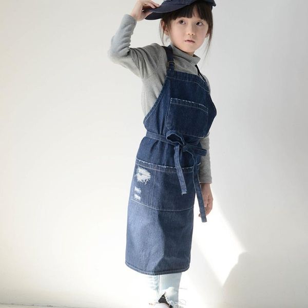 

aprons canvas jeans kids children for drawing painting gardening kitchen