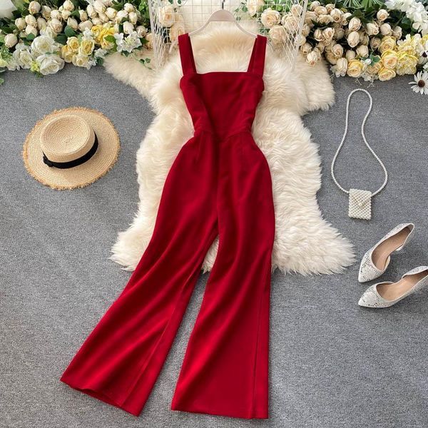

summer elegant turtleneck girdle break feminine short high waist loose leg wide coveralls y629 9i4n, White;black