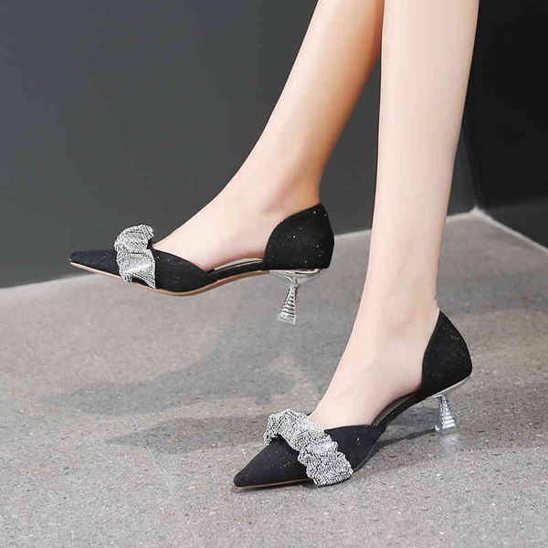 

dress shoes women fashion 6cm thin high heels pointed toe wild black elegant party pumps size 34-39 t4gu