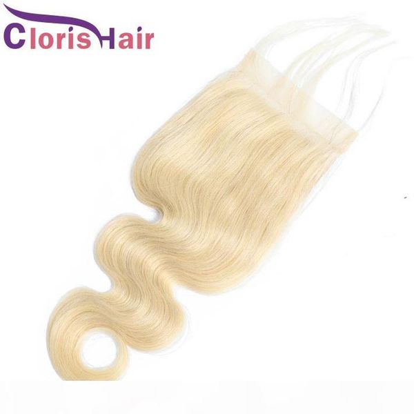 

#613 blonde closure body wave human hair brazilian virgin swiss lace closure pre plucked hairline platinum blonde 4x4 lace closure piece, Black;brown