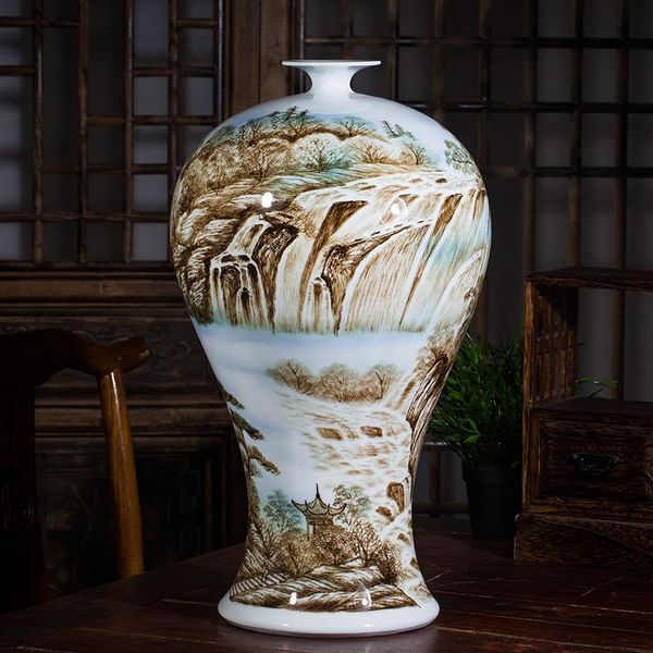 

vases jingdezhen ceramic vase antique ink painter painted chinese household living room decorations large porcelain