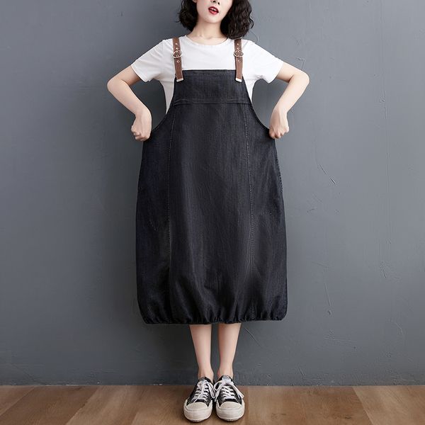 

casual dresses black summer dress #2464, loose with suspenders, vintage, casual, midi, sleeveless, women's es 8snv, Black;gray