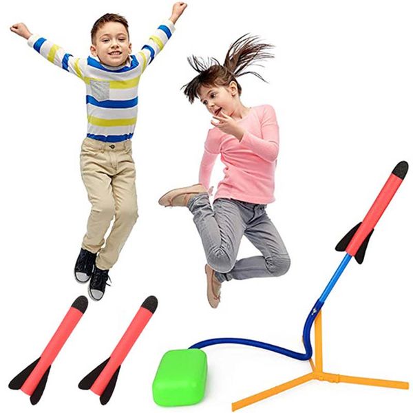 

foam rocket launcher stomp blower kid air pump outdoor indoor sport toy foam gun model rocket pop-up sport toy for kid children