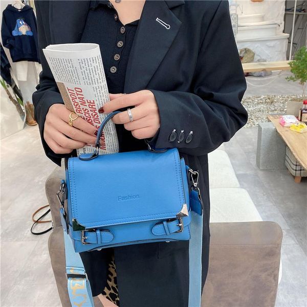 

evening bags vintage solid color pu leather women shoulder bag wide strap small crossbody fashion female handbags and purses daily totes