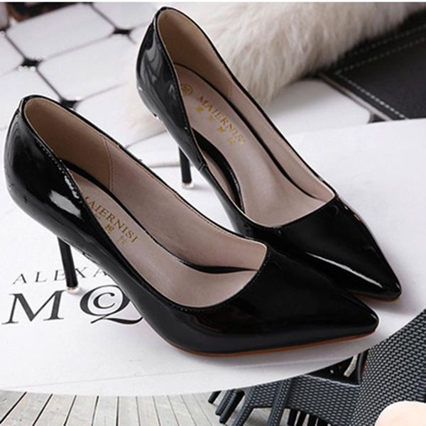 

dress shoes professional work women's pumps ol high heels pointed toe casual daily, Black