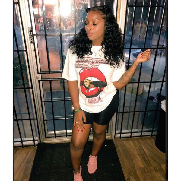 

summer 2021 fashion t shirt women loose white graphic t shirts o-neck short sleeve crop lounge wear streetwear y2k clothes