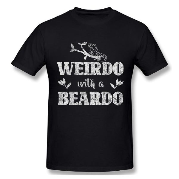 

men's t-shirts weirdo with a beardo funny bearded dragon for lizard lover t shirt man woman, White;black