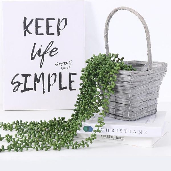 

decorative flowers & wreaths artificial succulent plant 5-strand soft plastic wall hanging ornaments for home kitchen garden
