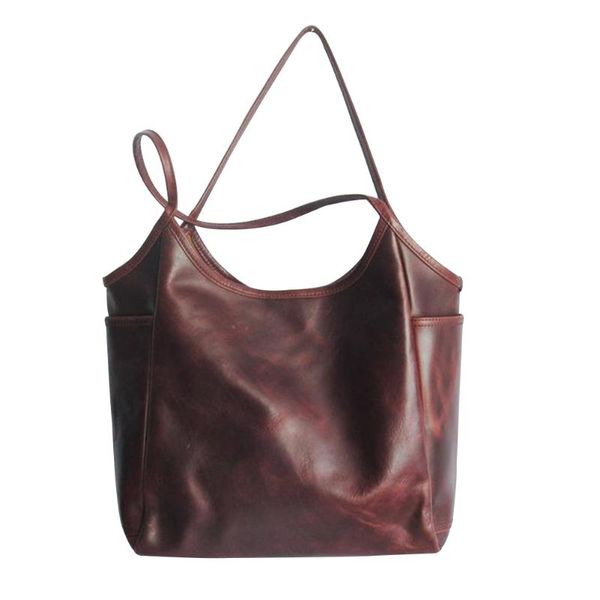 

vintage solid color large capacity handle bags for women fashion pu leather underarm shoulder bags female casual handbags
