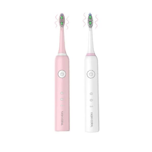 

ys-092 ultrasonic vibration electric toothbrush rechargeable dental care tooth cleaner - pink