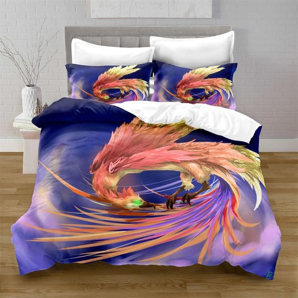 

bedding sets 100% polyester fantasy phoenix duvet cover digital printing set with pillowcase boy and girl quilt