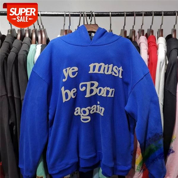 

blue foam printing ye must be born again hoodie men women cpfm.xyz pullovers kanye west hoody #789h, Black