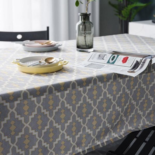 

table cloth yaapeet tablecloth gray geometric rhombus printing rectangle nordic coffee cover multi-purpose for dinner activities
