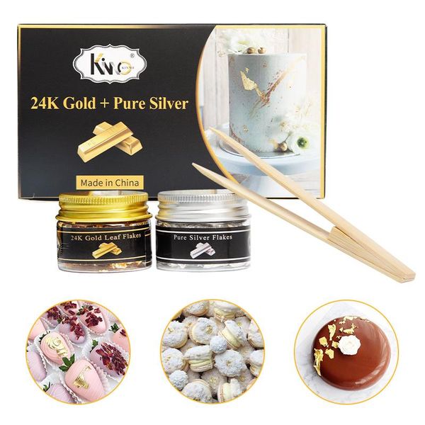 

other arts and crafts 24k 0.1g food gold edible leaf set for cake decoration chocolate eating wine art grade laminated foil flakes