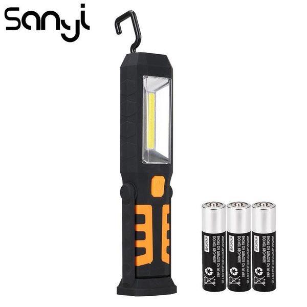 

sanyi 3 modes 3800 lm portable light power by 3* battery torch with magnetic lantern camping hunting lamp
