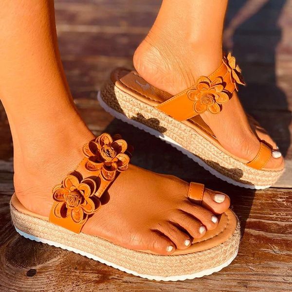 

weaving sandals summer womens open toe flower pattern thick bottom slippers comfortable sandals flip flop causal shoes 2021, Black