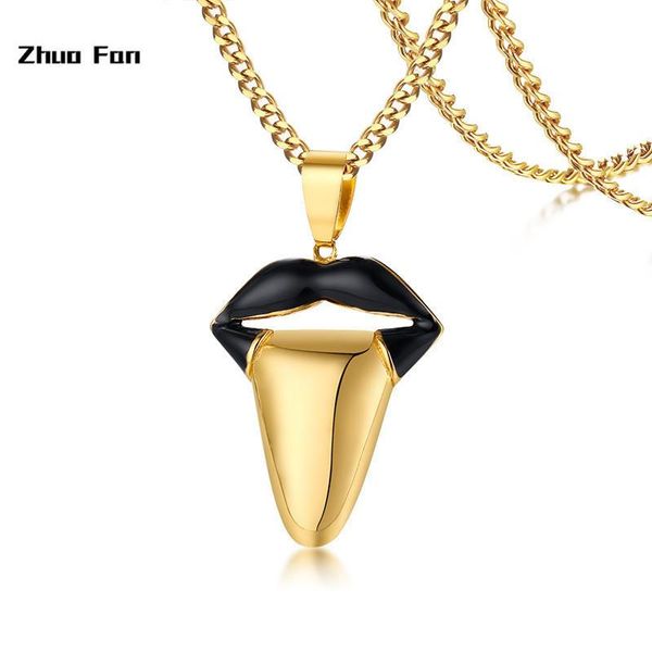 

pendant necklaces 2021 original unique tough out mount pendants for men black gold tone stainless steel punk male collier with 24" curb, Silver