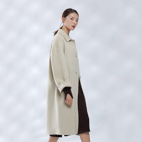 

women's wool & blends 2021 fn 28 fall clothes for women pea coat camel, Black