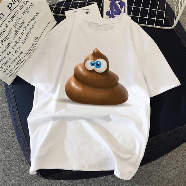 

funny print harajuku spoof women personality loose tee short sleeve shir, White