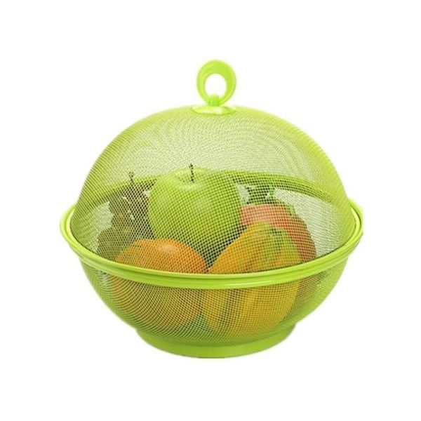 

hanging baskets 1pc grid fruit basket iron plate with lid kitchen dishwashing drain *-*