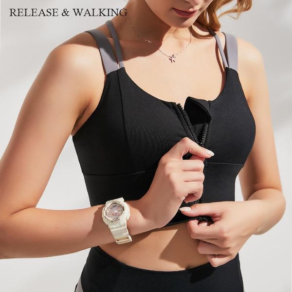 

yoga outfit r&w beauty back sports front zipper women running hiit fitness bras high support bra vest gym outdoor up gather