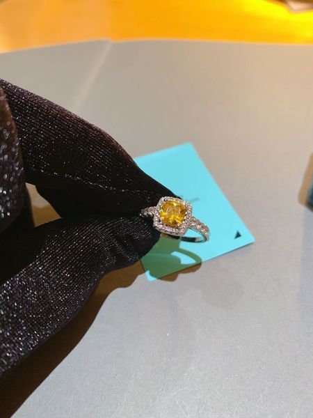 

ring t home carbon diamond mosan simulation yellow micro inlaid s925 silver generation
