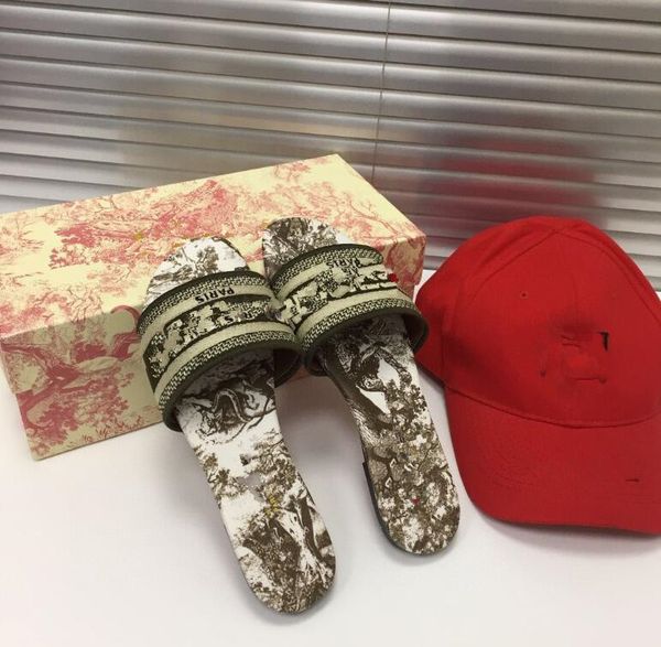 

new paris scuffs womens slippers summer sandals beach slides ladies flip flops multicolors embroidered floral shoes size35-42 @v5, Black