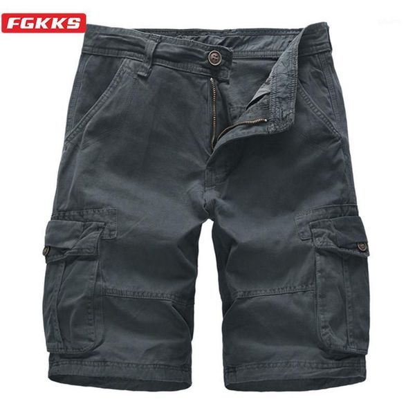 

trend brand men cargo shorts summer men's solid color wild knee length male multi-pocket wash casual, White;black