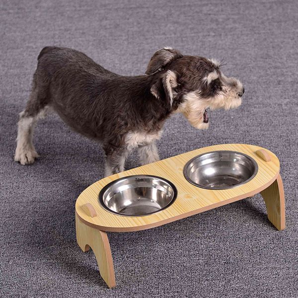 

non-slip double cat bowl dog bowl with stand pet feeding cat water bowl for cats food pet bowls for dogs feeder product supplies