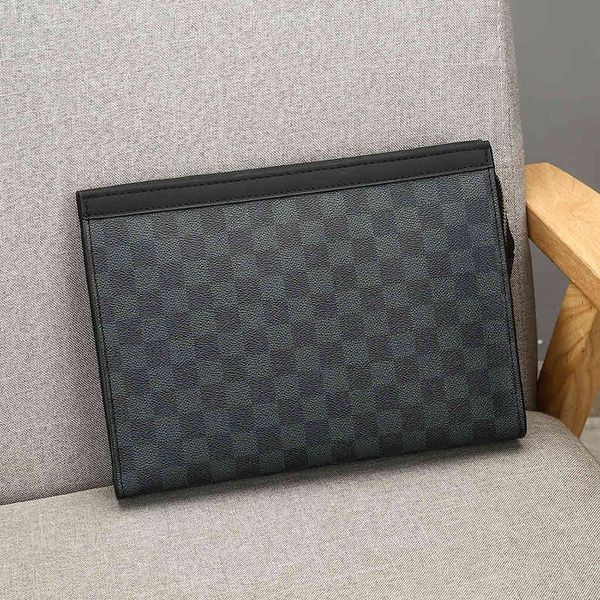 

handbag men's chessboard lattice letter envelope, Black;red