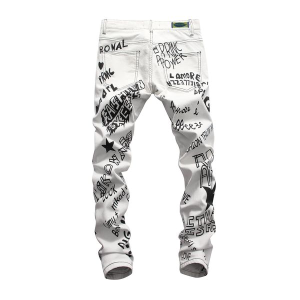 

amiry 99 foreign trade men's rig patch jeans slim-fitting small foot motorcycle pants for young people sell men's long pant trouse, Blue