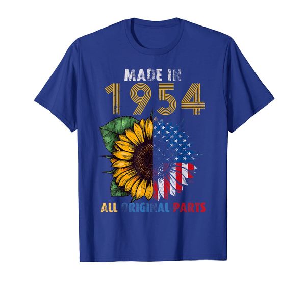 

65 years old gift made in 1954 all original parts t-shirt, White;black